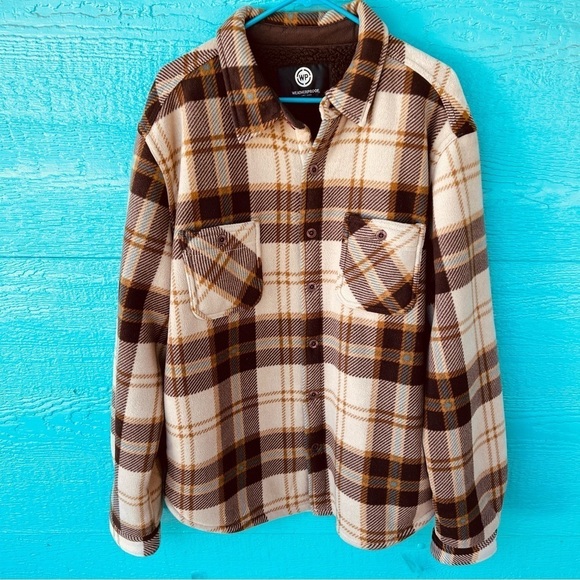 WEATHERPROOF FLEECE SHIRT JACKET IN LATTE BROWN SIZE XL EUC SUPER SOFT! - Picture 7 of 12